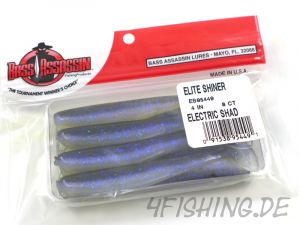 Bass Assassin ELITE SHINER in 4" Farbe ELECTRIC SHAD