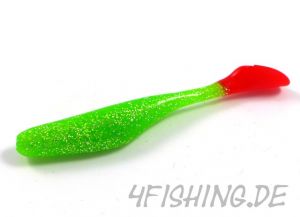 Bass Assassin Walleye Assassin (Turbo Sea Shad) in 4" CHARTREUSE SILVER GLITTER RT