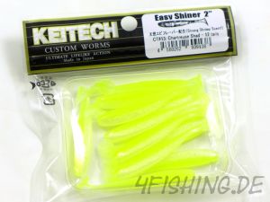 KEITECH Easy Shiner CHARTREUSE SHAD in 2" - aromatisierter Topgummi aus Japan