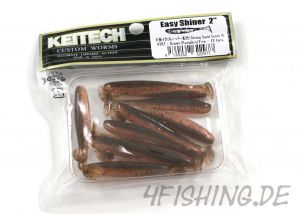 KEITECH Easy Shiner GREEN PUMPKIN / FIRE in 2" - aromatisierter Topgummi aus Japan