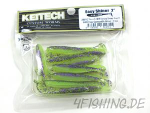 KEITECH Easy Shiner PURPLE CHARTREUSE (BA-EDITION) in 2" - aromatisierter Topgummi aus Japan