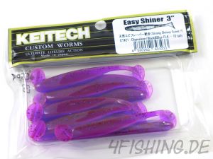 KEITECH Easy Shiner CHAMELEON / BLACK & BLUE FLK in 3" - aromatisierter Topgummi aus Japan