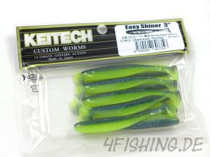 KEITECH Easy Shiner CHARTREUSE THUNDER in 3" - aromatisierter Topgummi aus Japan