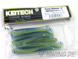 KEITECH Easy Shiner LIME / BLUE in 3" - aromatisierter Topgummi aus Japan