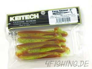 KEITECH Easy Shiner MOTOROIL / CHARTREUSE in 3" - aromatisierter Topgummi aus Japan