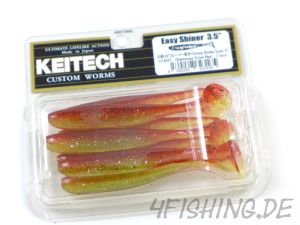 KEITECH Easy Shiner CHARTREUSE SILVER RED in 3,5" - Topgummi aus Japan