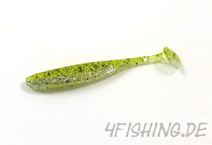 KEITECH Easy Shiner CHARTREUSE ICE SHAD in 4" - aromatisierter Topgummi aus Japan