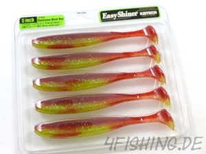 KEITECH Easy Shiner CHARTREUSE SILVER RED in 5" - aromatisierter Topgummi aus Japan