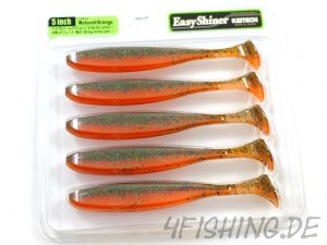 KEITECH Easy Shiner MOTOROIL / ORANGE in 5" - aromatisierter Topgummi aus Japan