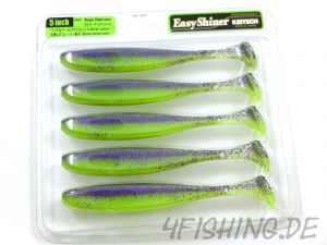 KEITECH Easy Shiner PURPLE CHARTREUSE (BA-EDITION) in 5" - aromatisierter Topgummi aus Japan