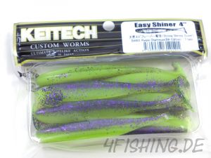 KEITECH Easy Shiner PURPLE CHARTREUSE (BA-EDITION) in 4" - aromatisierter Topgummi aus Japan