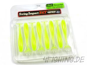 KEITECH 2,8" FAT Swing Impact - Farbe CHARTREUSE SHAD