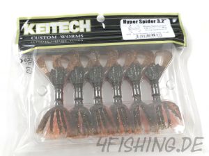 Keitech 3,2" HYPER SPIDER in GREEN PUMPKIN ORANGE GOLD