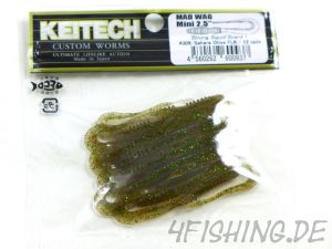 Keitech MAD WAG MINI 2,5" - der Wurmtwister #309 SAHARA OLIVE FLK.