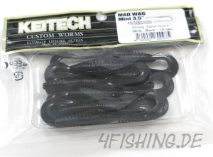 Keitech MAD WAG MINI 3,5" - der Wurmtwister #001S BLACK