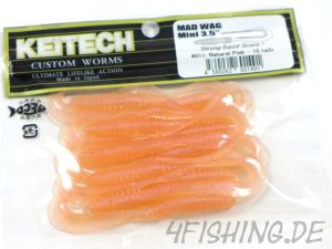 Keitech MAD WAG MINI 3,5" - der Wurmtwister #011 Natural Pink