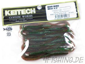 Keitech MAD WAG MINI 3,5" - der Wurmtwister #302 Plum Green Flk.