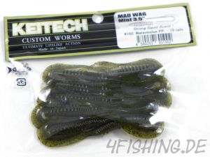 Keitech MAD WAG MINI 3,5" - der Wurmtwister #102 Watermelon PP.