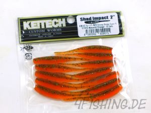 KEITECH Shad Impact MOTOROIL / ORANGE in 2"