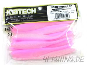 KEITECH Shad Impact BUBBLEGUM SHAD in 4"