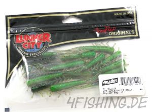 Lunker City - die Larve: HELLGIES in 3" in JUNEBUG / LIME BELLY