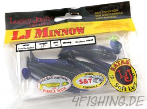 Der LJ-MINNOW in 2,2" (5,6 cm) von Lucky John in ELECTRIC BLUE CHARTREUSE - Barschkiller!!!