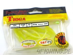 Lucky John Pro Series TIOGA in 2,4" (6,1 cm) in LEMON BLACK PEPPER - der Barsch- & Forellenkiller!!!