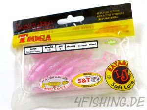 Lucky John Pro Series TIOGA in 2,4" (6,1 cm) in PINK BLACK PEPPER - der Barsch- & Forellenkiller!!!