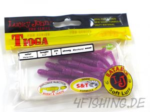 Lucky John Pro Series TIOGA in 2,4" (6,1 cm) in S26 VIOLET STAR - der Barsch- & Forellenkiller!!!