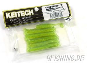 KEITECH Easy Shiner LIME / CHARTREUSE in 2" - aromatisierter Topgummi aus Japan
