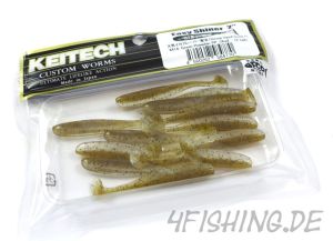 KEITECH Easy Shiner GREEN PUMPKIN PP. SHAD in 2" - aromatisierter Topgummi aus Japan
