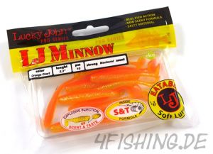 Der LJ-MINNOW in 2,2" (5,6 cm) von Lucky John in ORANGE CHARTREUSE - Barschkiller!!!