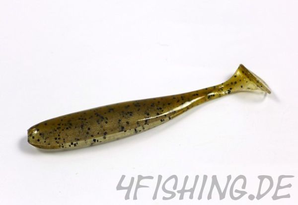KEITECH Easy Shiner GREEN PUMPKIN PP. SHAD in 3" - aromatisierter Topgummi aus Japan