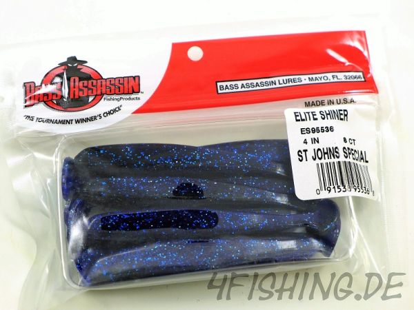 Bass Assassin ELITE SHINER in 4" Farbe ST. JOHNS SPECIAL
