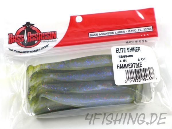 Bass Assassin ELITE SHINER in 4" Farbe HAMMERTIME