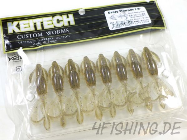 Der Crazy Flapper von KEITECH in 2,8" Farbe ELECTRIC SMOKE CRAW