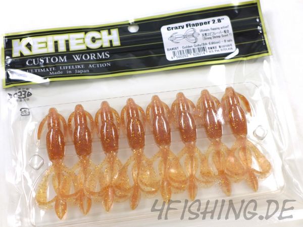 Der Crazy Flapper von KEITECH in 2,8" Farbe GOLDEN GOBY (BA-EDITION)