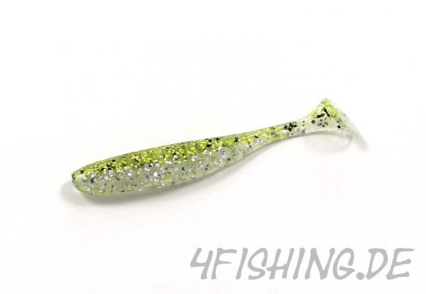 KEITECH Easy Shiner CHARTREUSE ICE SHAD in 2" - aromatisierter Topgummi aus Japan