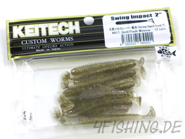 KEITECH Swing Impact in 2 Inch GOLD FLASH MINNOW