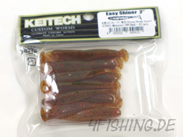 KEITECH Easy Shiner MOTOROIL PP. RED in 2" - aromatisierter Topgummi aus Japan