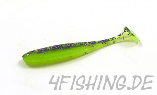 KEITECH Easy Shiner PURPLE CHARTREUSE (BA-EDITION)in 3" - aromatisierter Topgummi aus Japan