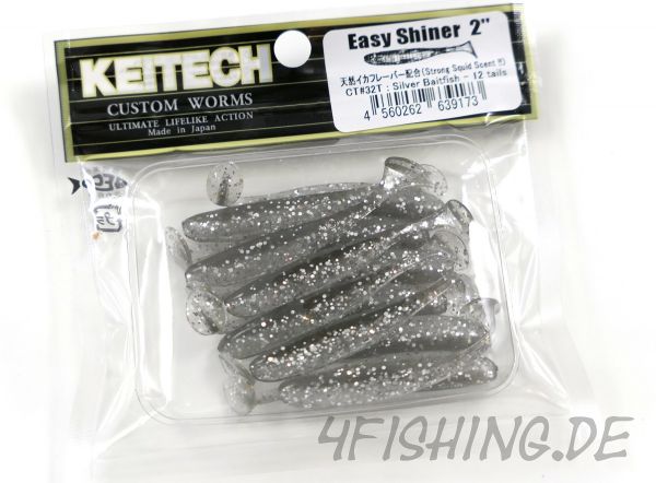 KEITECH Easy Shiner SILVER BAITFISH in 2" - aromatisierter Topgummi aus Japan