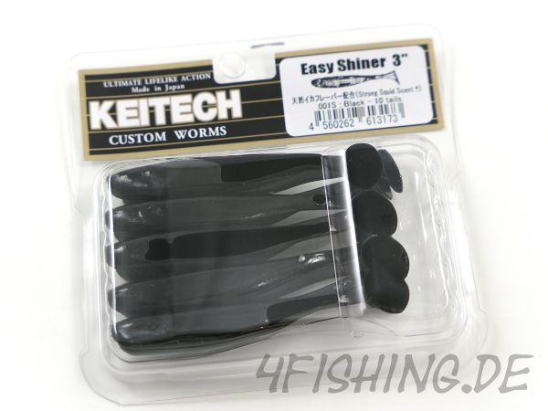 KEITECH Easy Shiner BLACK in 3" - aromatisierter Topgummi aus Japan