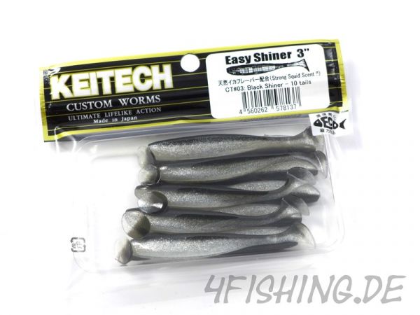 KEITECH Easy Shiner BLACK SHINER in 3" - aromatisierter Topgummi aus Japan