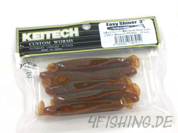 KEITECH Easy Shiner MOTOROIL PP. RED in 3" - aromatisierter Topgummi aus Japan