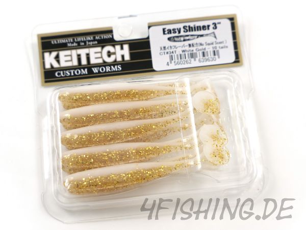 KEITECH Easy Shiner WHITE GOLD in 3" - aromatisierter Topgummi aus Japan