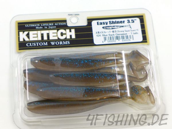 KEITECH Easy Shiner BLUE BACK CINNAMON in 3,5" - Topgummi aus Japan