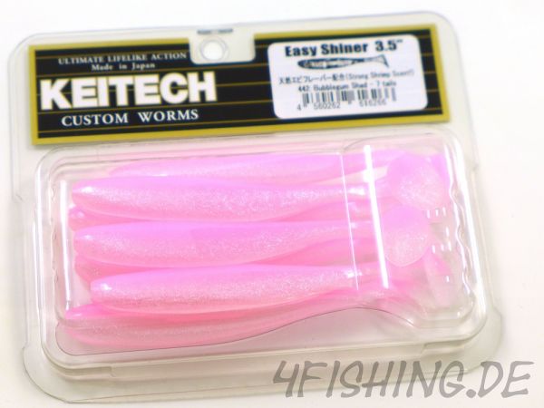 KEITECH Easy Shiner BUBBLEGUM SHAD in 3,5" - Topgummi aus Japan