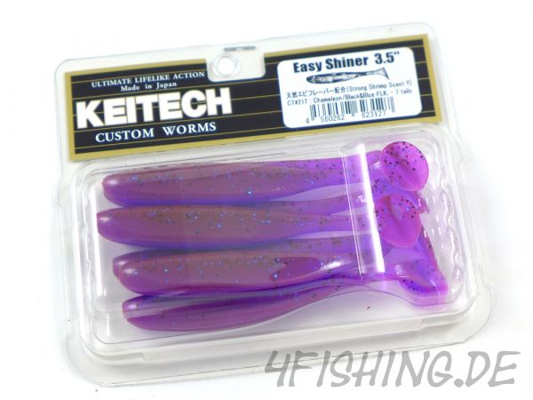 KEITECH Easy Shiner CHAMELEON / BLACK & BLUE FLK in 3,5" - Topgummi aus Japan