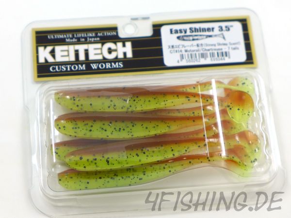 KEITECH Easy Shiner MOTOROIL / CHARTREUSE in 3,5" - Topgummi aus Japan